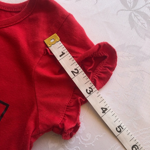 Disney Junior Minnie Graphic Red T-Shirt Girls Size 6 Short Sleeves Front Tie-Up - Picture 5 of 15